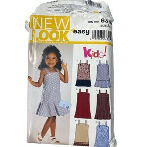 New Look 6332 Easy Kids Dress Sewing Pattern Size 3-8 Six Design Dressmaking CUT